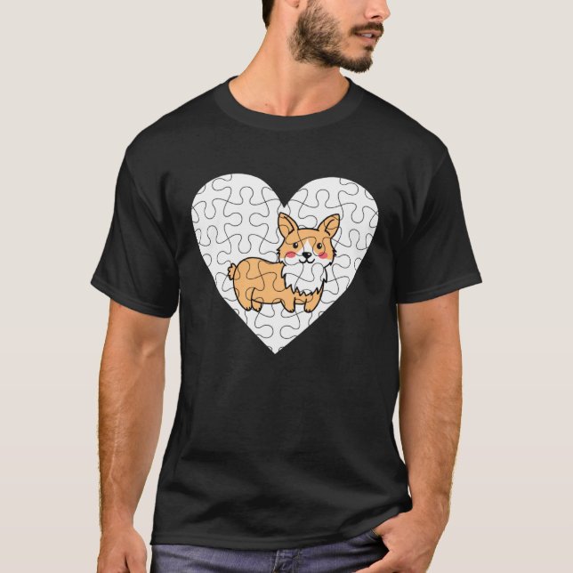 Welsh Corgi Pussel T Shirt (Framsida)