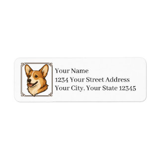 Welsh Corgi Returadressetiketter Returadress Etikett