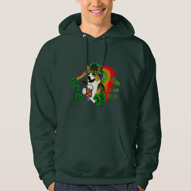 Welsh Corgi St patricks day Sweatshirt (Framsida)