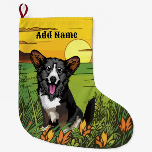 Welsh Corgi Stor Julstrumpa