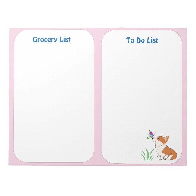Welsh Corgi to Do List Anteckningsblock (Framsida)