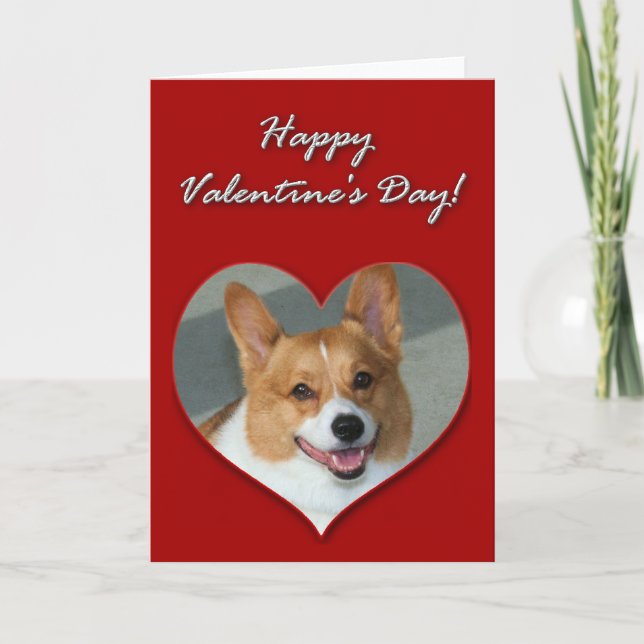 Welsh Corgi Valentines day Card Helgkort (Framsida)
