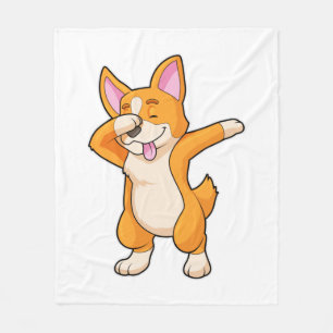 Welsh Corgi vid Hip hop Dance Dab Fleecefilt