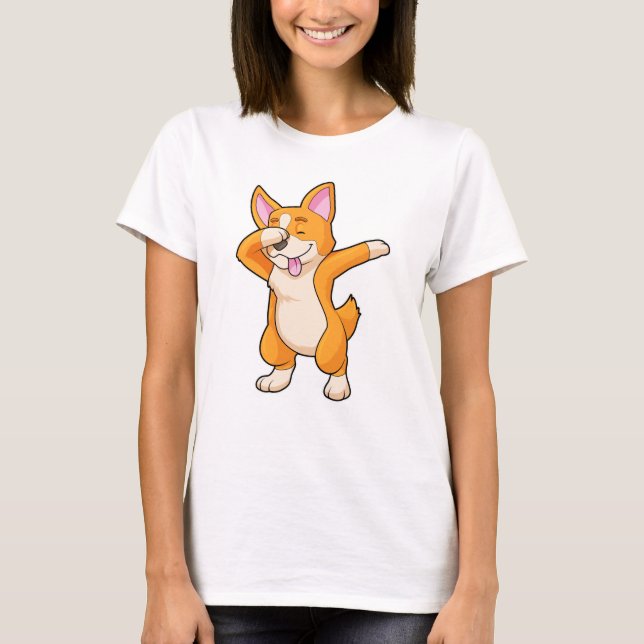Welsh Corgi vid Hip hop Dance Dab T Shirt (Framsida)