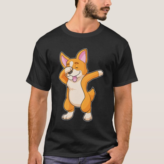 Welsh Corgi vid Hip hop Dance Dab T Shirt (Framsida)