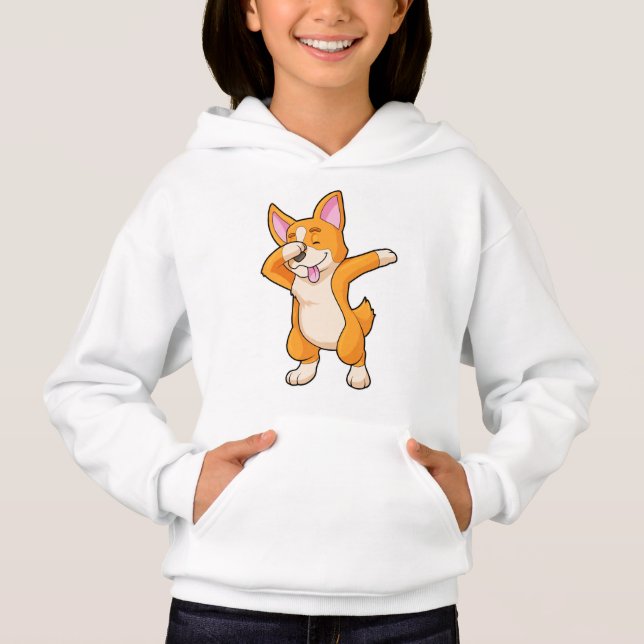 Welsh Corgi vid Hip hop Dance Dab T Shirt (Framsida)