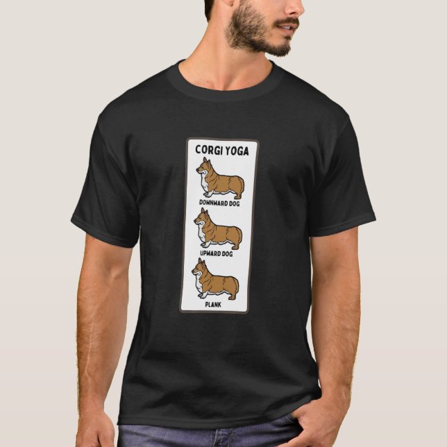 Welsh Corgi Yoga Fånig Pet Owner Joke Plank Exerci T Shirt (Framsida)