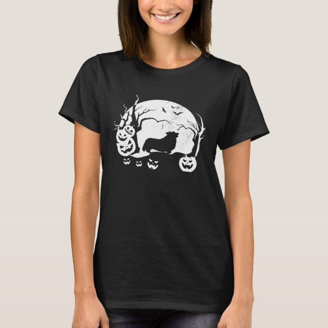 Welsh Corgis Halloween T Shirt (Framsida)