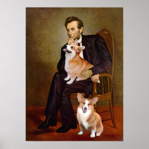 Welsh Corgis Pembroke - två - Lincoln Poster