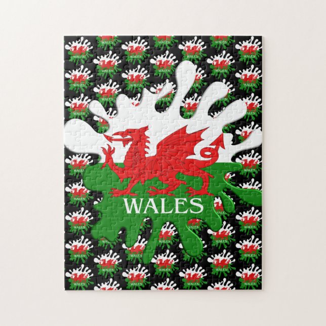 Welsh Cymru Flagga Pussel (Vertikal)