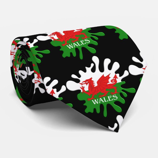 Welsh Cymru Flagga Tie Slips (Rullad)