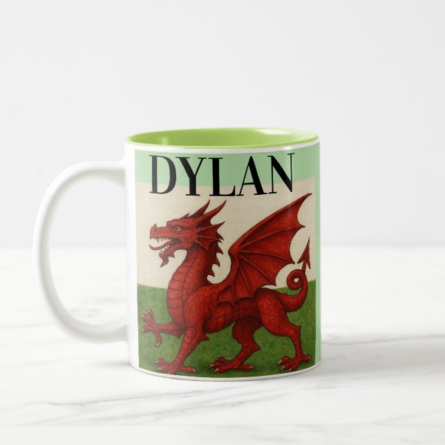Welsh dragon coffee mug  Två-Tonad mugg (Vänster)