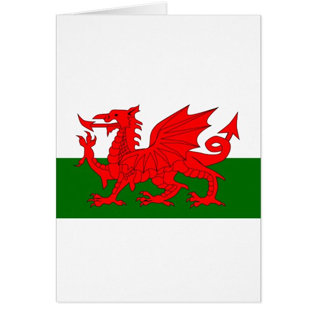 Welsh Dragon Flagga Hälsningskort (Framsidan)