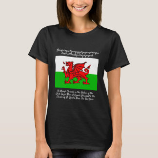 Welsh Dragon Flagga Llanfair pwllgwyngyll T Shirt