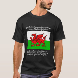 Welsh Dragon Flagga Llanfair pwllgwyngyll T Shirt