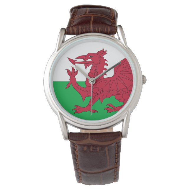 Welsh Dragon ~ Flagga of Wales Armbandsur (Framsida)