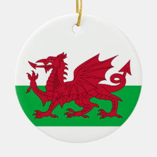 Welsh Dragon ~ Flagga of Wales Ceramic Ornament