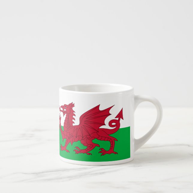 Welsh Dragon ~ Flagga of Wales Espressomugg (Höger)