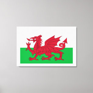 Welsh Dragon ~ Flagga of Wales Kanvastryck
