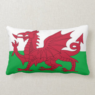 Welsh Dragon ~ Flagga of Wales Lumbarkudde