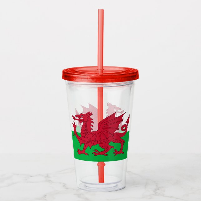 Welsh Dragon ~ Flagga of Wales Take Away Mugg (Framsida)