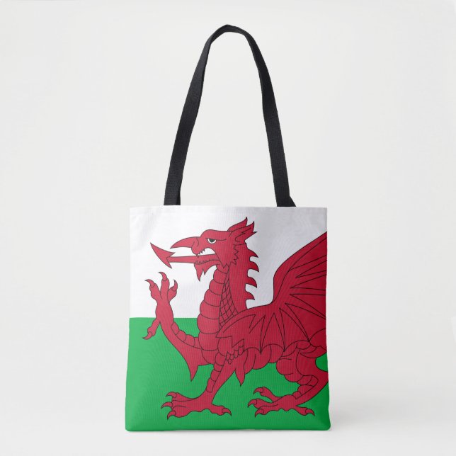 Welsh Dragon ~ Flagga of Wales Tygkasse (Framsida)