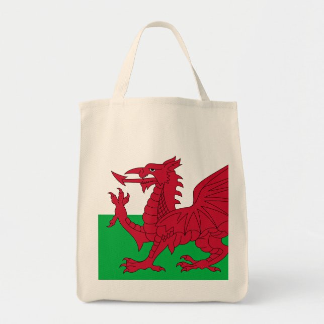 Welsh Dragon ~ Flagga of Wales Tygkasse (Framsidan)