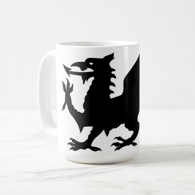 Welsh Dragon Flagga, Wales Dragon Flagga, England Kaffemugg (Framsida vänster)