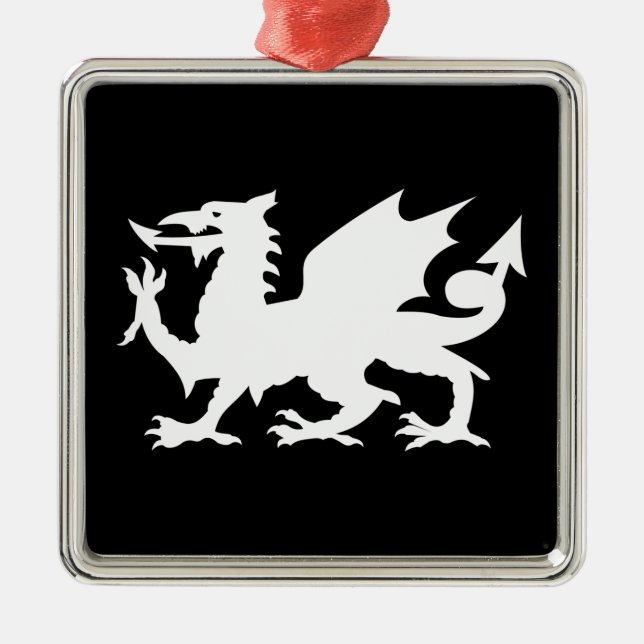 Welsh Dragon Julgransprydnad Metall (Framsidan)