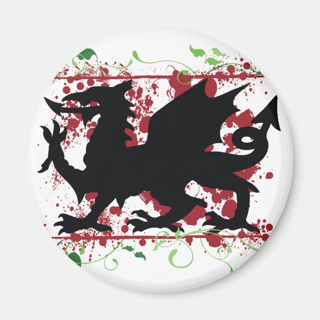 Welsh Dragon Magnets Magnet (Framsidan)