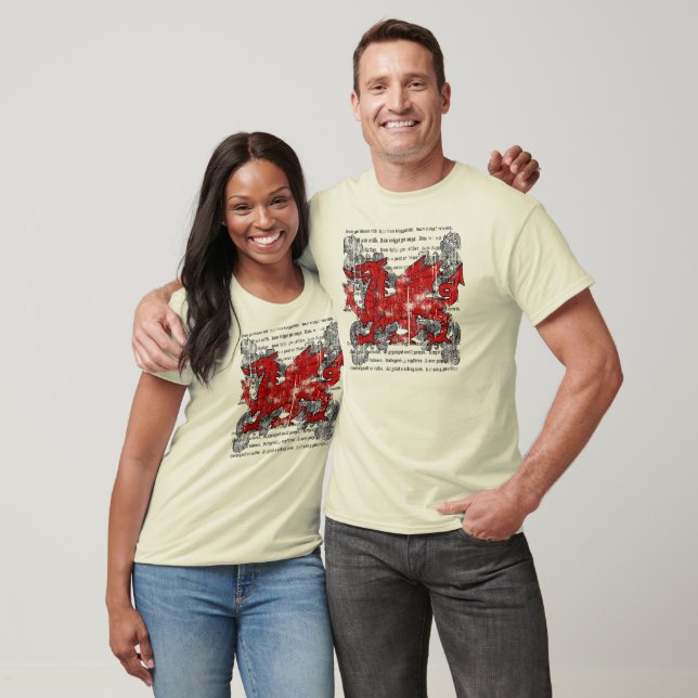 Welsh Dragon Manar Mörk Shirt Tee (Unisex)