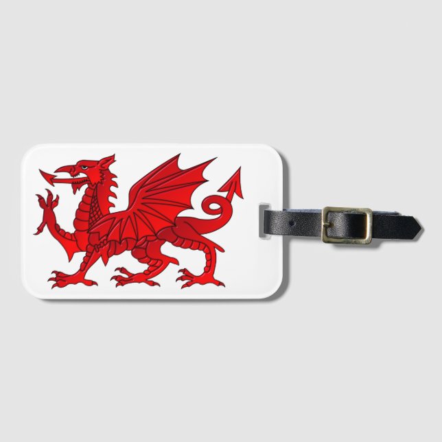 Welsh Dragon med avfasningseffekt Bagagebricka (Framsida horisontal)
