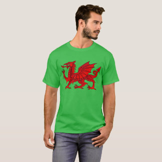 Welsh Dragon med avfasningseffekt T Shirt
