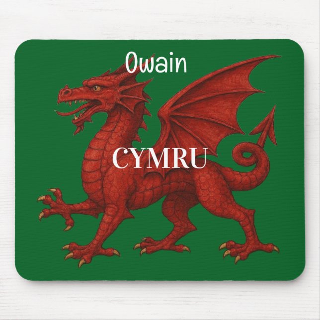   Welsh dragon Mousepad Musmatta (Framsidan)