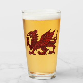WELSH DRAGON PINT GLASS GLASKOPP