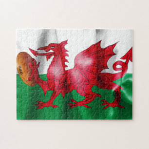 Welsh Dragon Rugby Boll Flagga Pussel