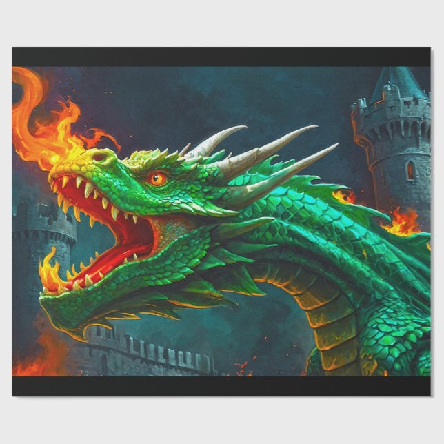 Welsh Dragon tillhandahåller uppvärmning för engel Presentpapper (Platt)