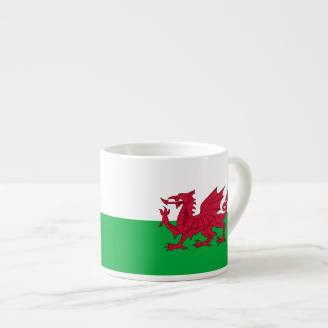 Welsh draon flagga espressomugg (Framsida höger)
