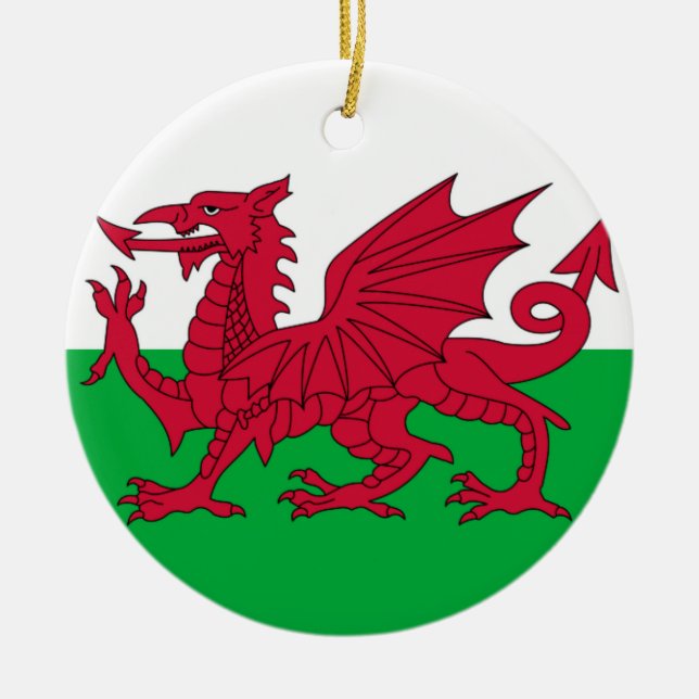 Welsh draon flagga ornament (Framsidan)