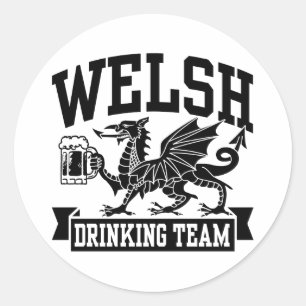 Welsh Drinking Team Runt Klistermärke