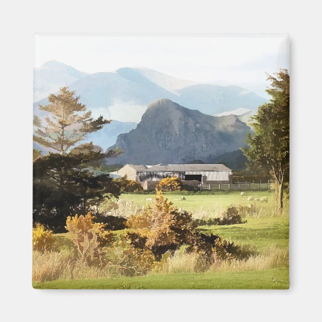 WELSH FARM OCH MOUNTAIN LANDSCAPE MAGNET (Framsidan)