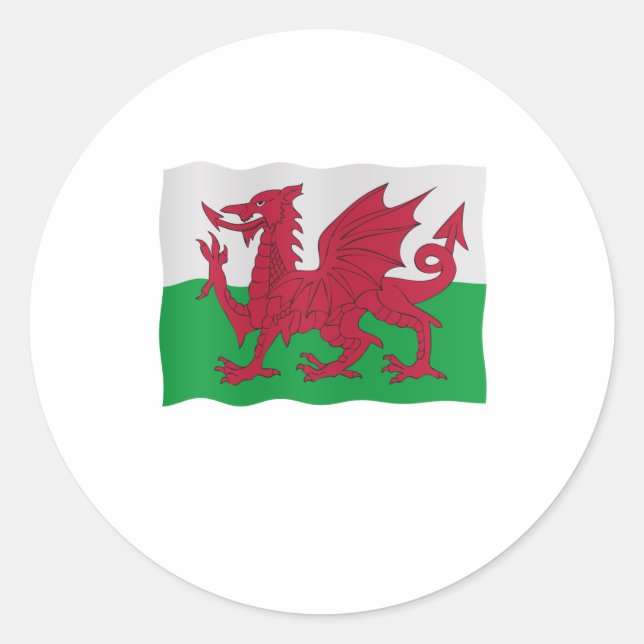 Welsh flag runt klistermärke (Framsida)