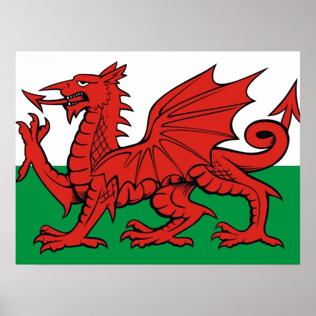 Welsh flagga, "Cymru am by th", Den röda draken Poster (Framsidan)