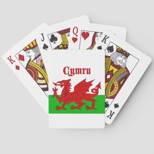 Welsh Flagga Cymru Casinokort (Baksidan)
