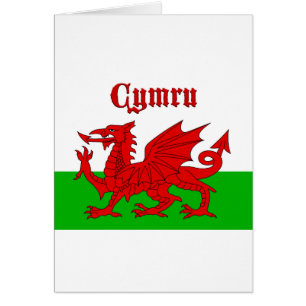 Welsh Flagga Cymru Hälsningskort
