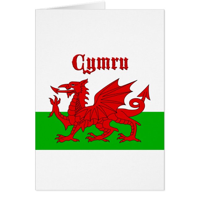 Welsh Flagga Cymru Hälsningskort (Framsidan)