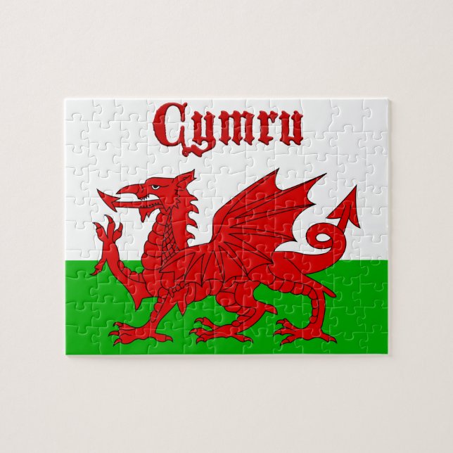 Welsh Flagga Cymru Pussel (Horisontell)