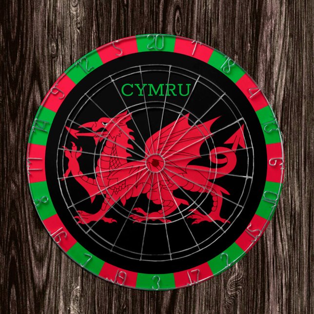 Welsh Flagga Dartboard & Wales darts/match board Darttavla (Skapare uppladdad)