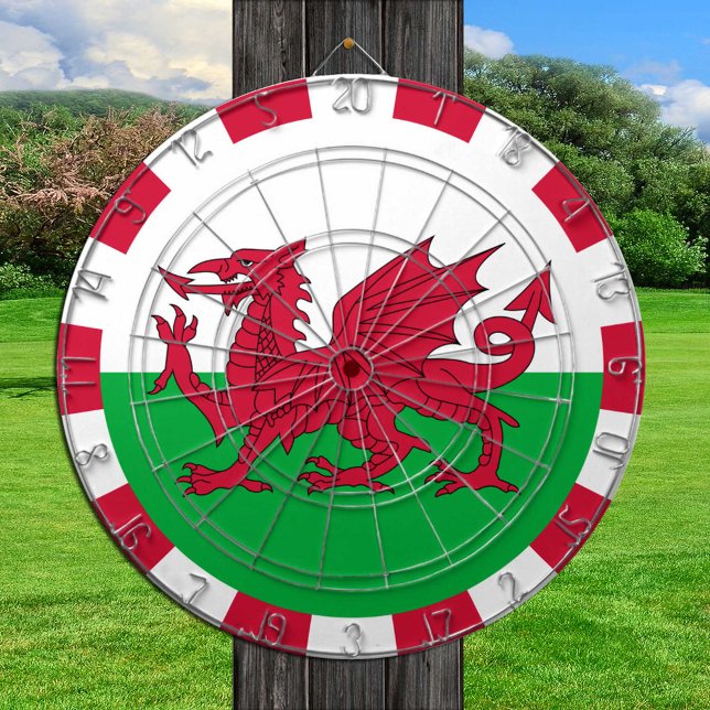 Welsh Flagga Dartboard & Wales darts/match board Darttavla (Skapare uppladdad)