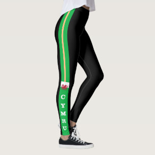 Welsh Flagga, Dragon & Wales mode patriots/sport Leggings
